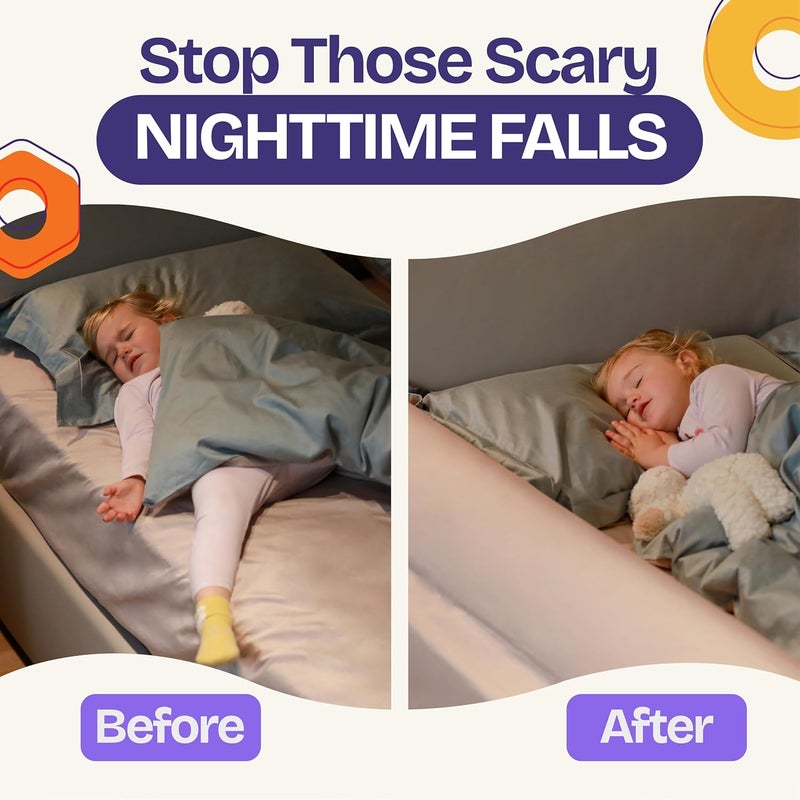 ComfyBumpy Bed Bumper for Toddlers 52" x 5" – Foam Bed Rail Guard with Non-Slip Stability | Safer & More Secure Convex Design | Fits Twin, Full, Queen & King Beds - Image 2